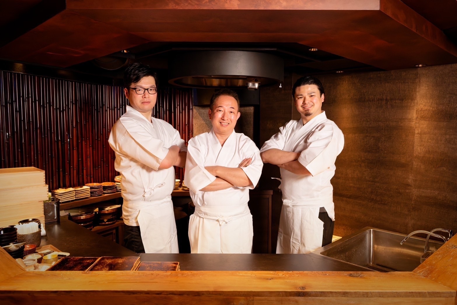 Sushi chefs at Sushi-dokoro Kanpai, Shimbashi Tokyo